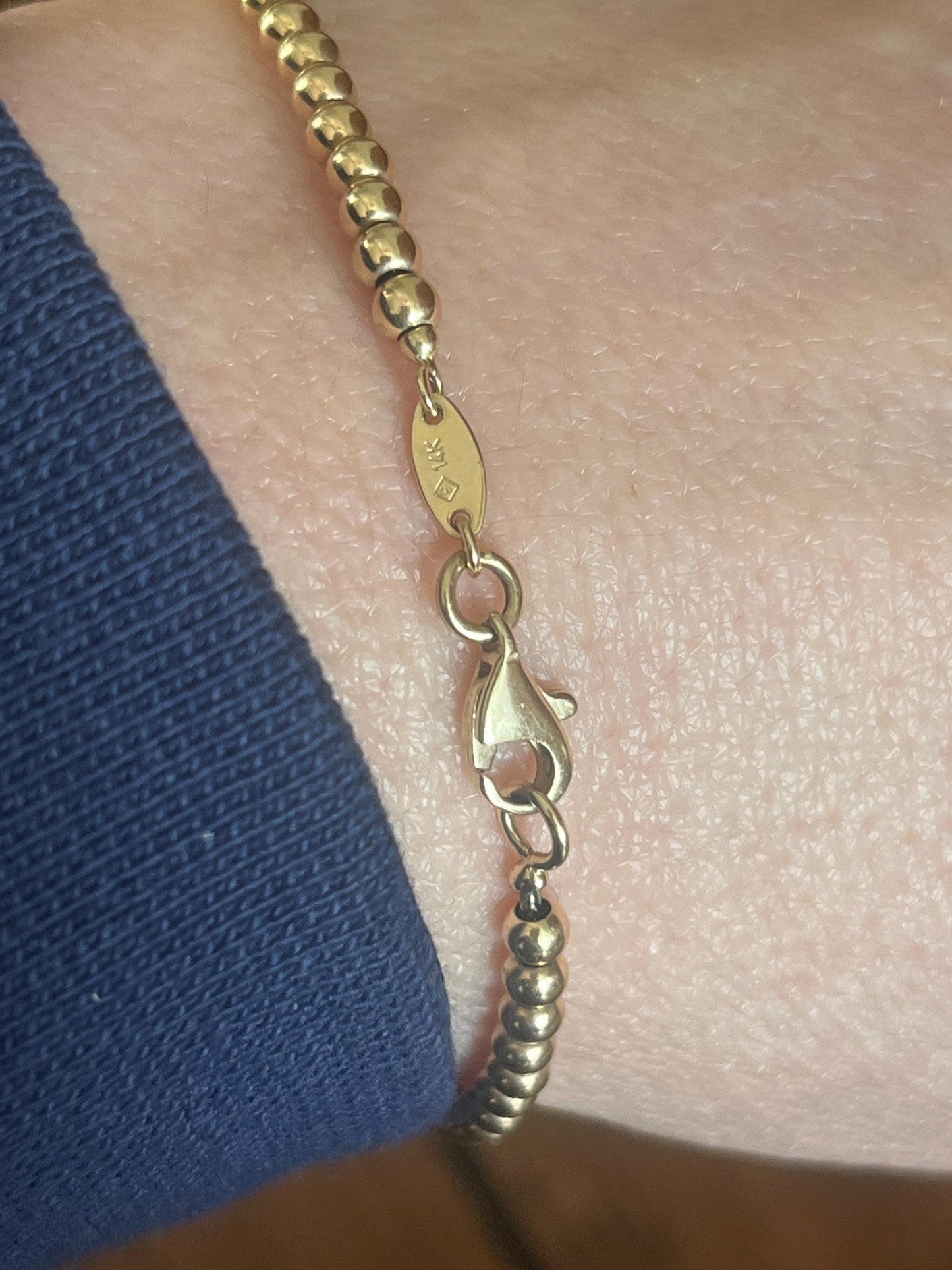 14k Ball Bead Bracelet VINTAGE ESTATE