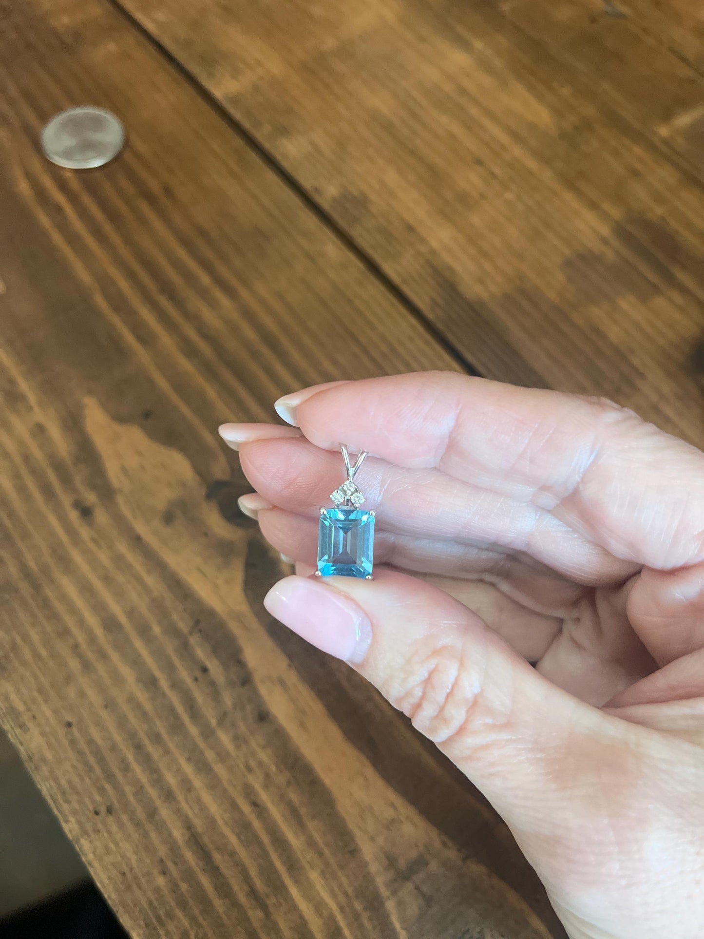14k TOPAZ Pendant Vintage Estate
