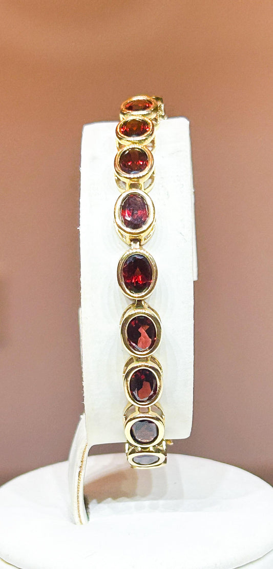 Oval Garnet Bracelet