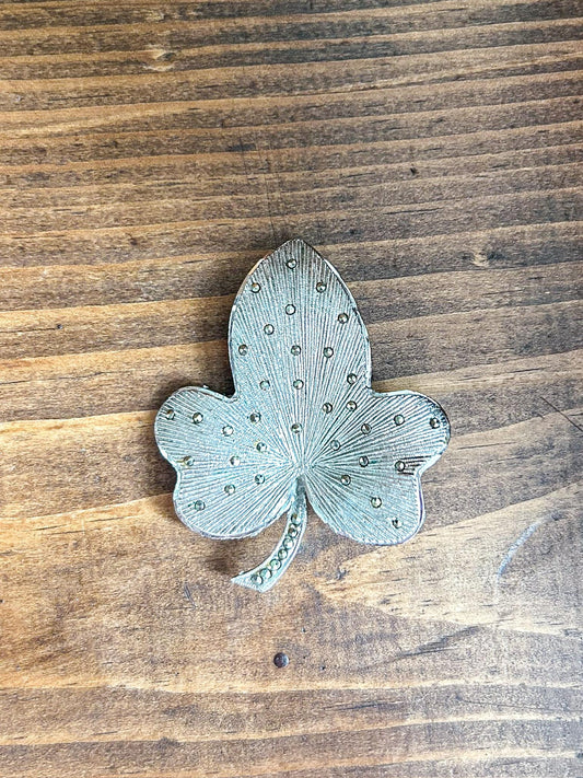 Sterling Silver Marcasite Clover Brooch