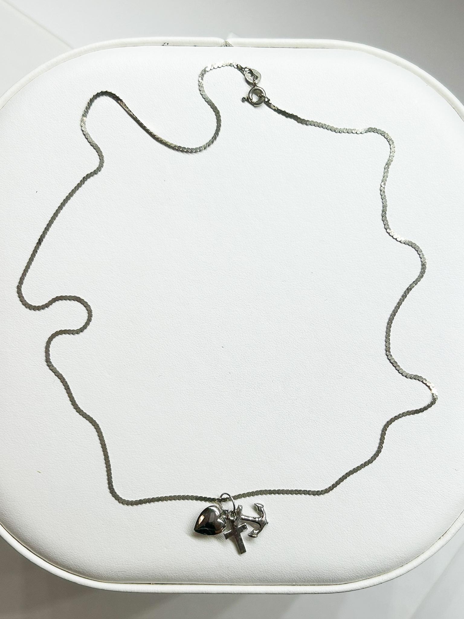 Sterling Silver Faith Hope & Love Necklace 925