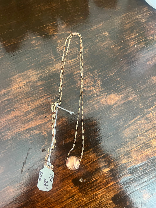 14k Rose Gold Ball Chain