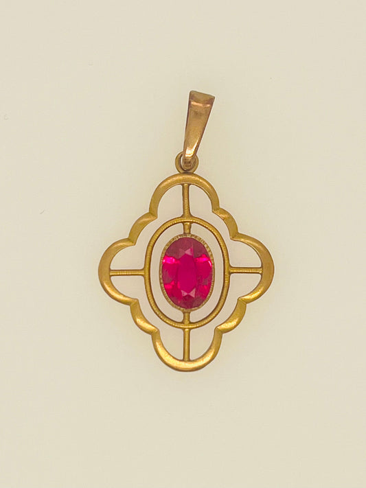 Antique Art Deco Ruby Pendant