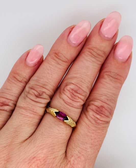 Modern Rhodolite Garnet Ring