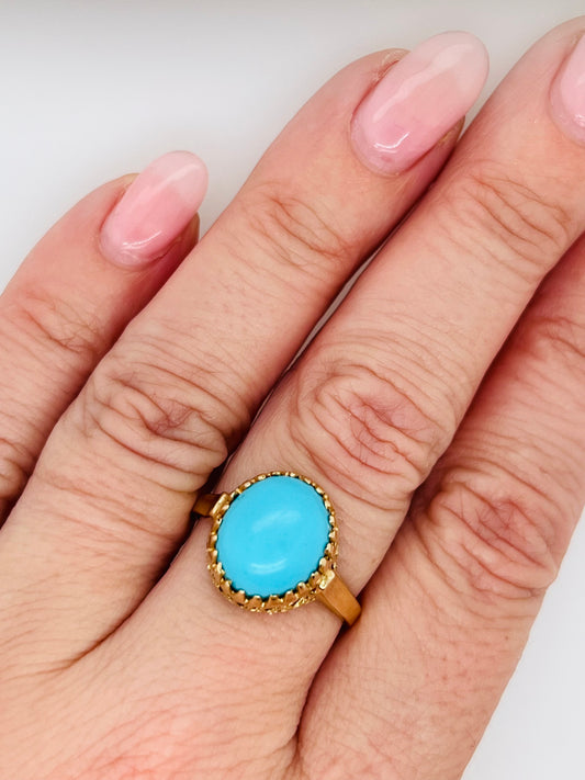 Vintage Persian Turquoise 14k Ring