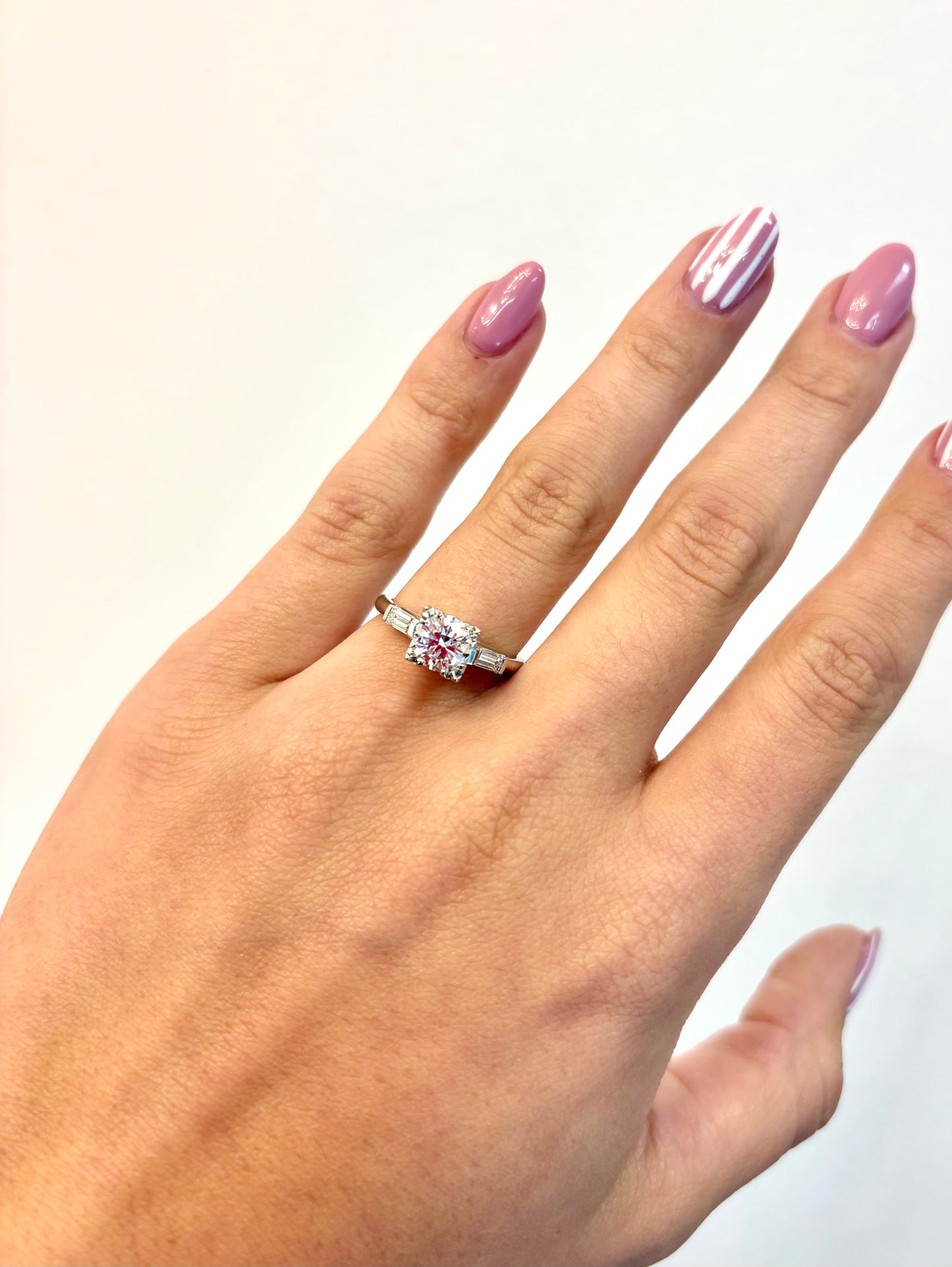Classic Vintage Platinum Diamond Engagement Ring