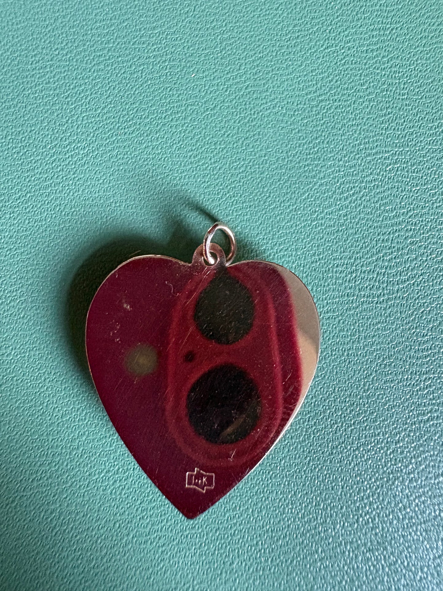 Vintage Gold Heart Pendant with Pearl and Ruby Cluster