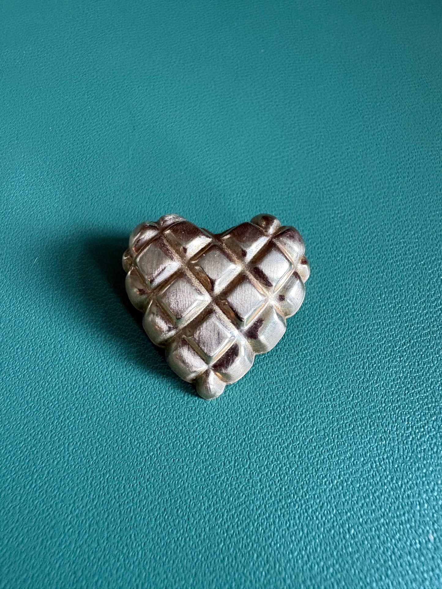 Sterling Silver Quilted Puffy Heart Pendant