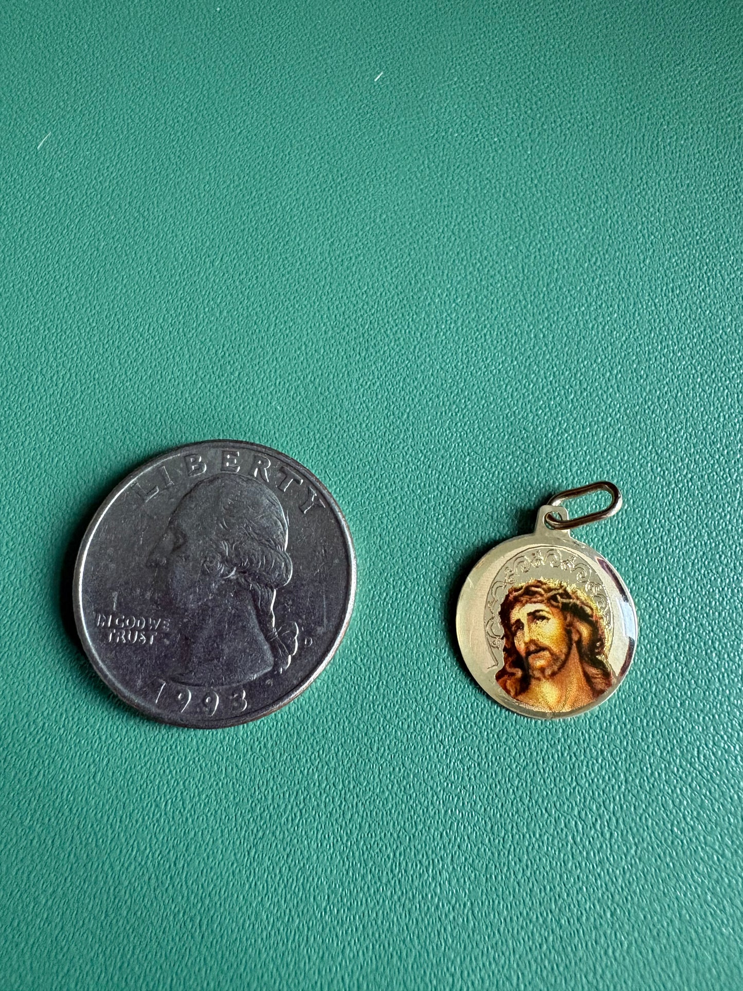 Enamel Portrait of Jesus Medal Pendant