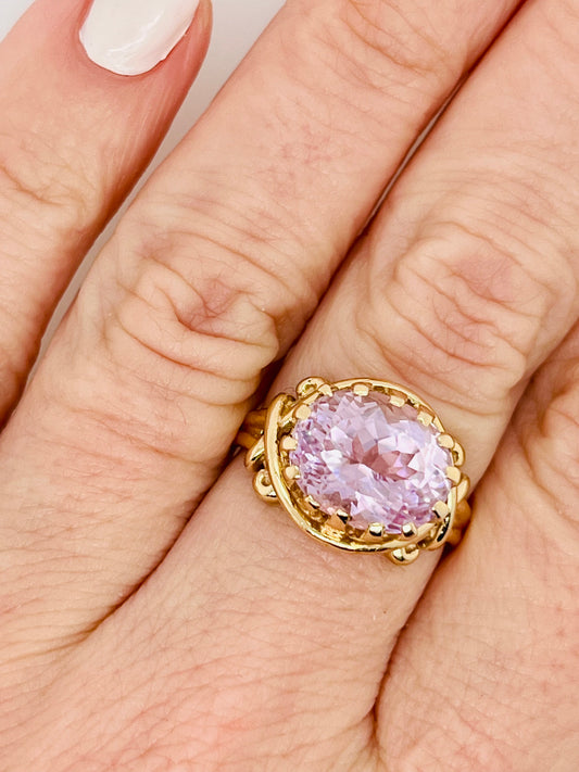 14K Kunzite Knot Ring