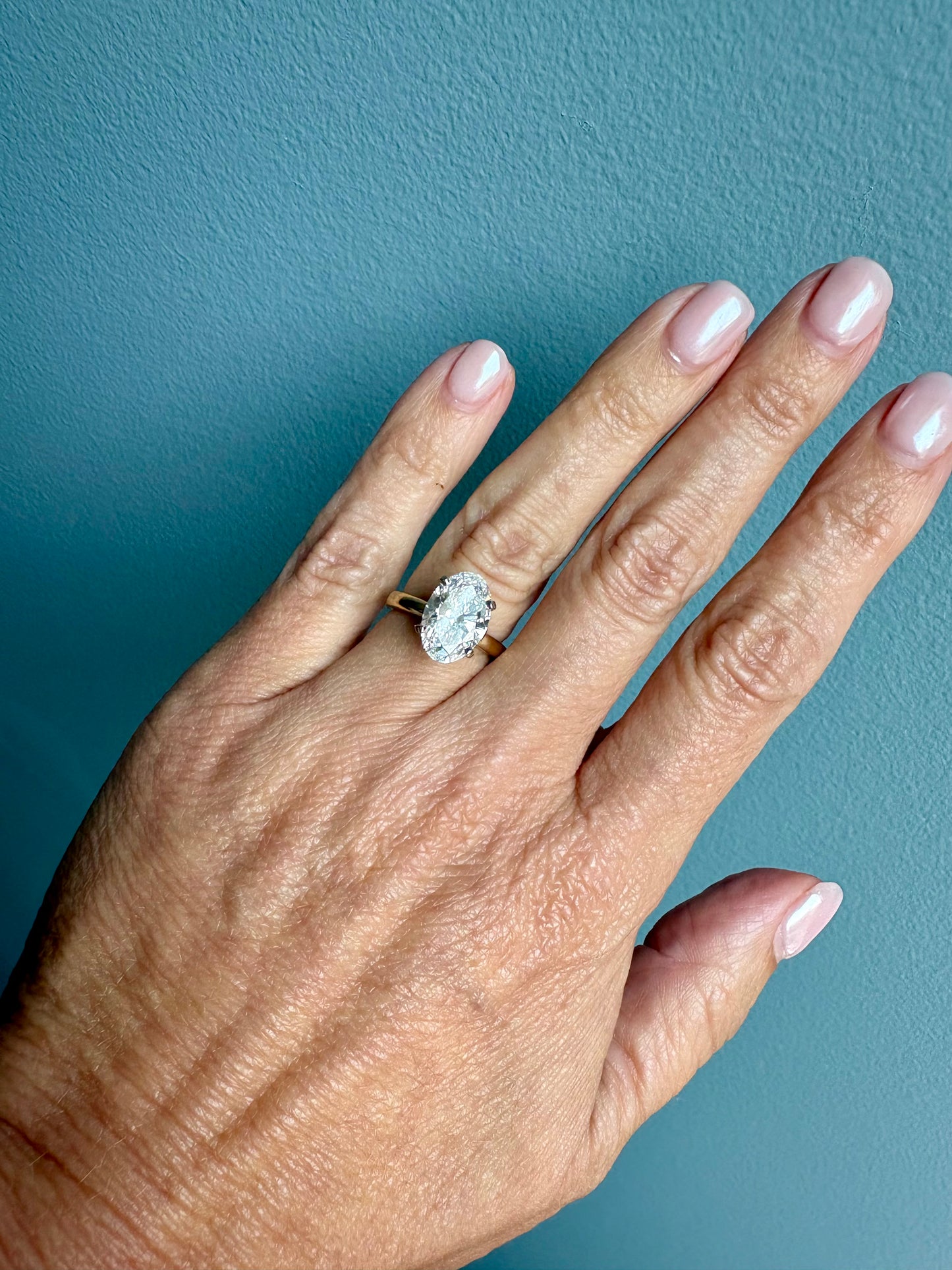 Oval-Cut Lab Grown Diamond 18K Yellow Gold Solitaire Engagement Ring