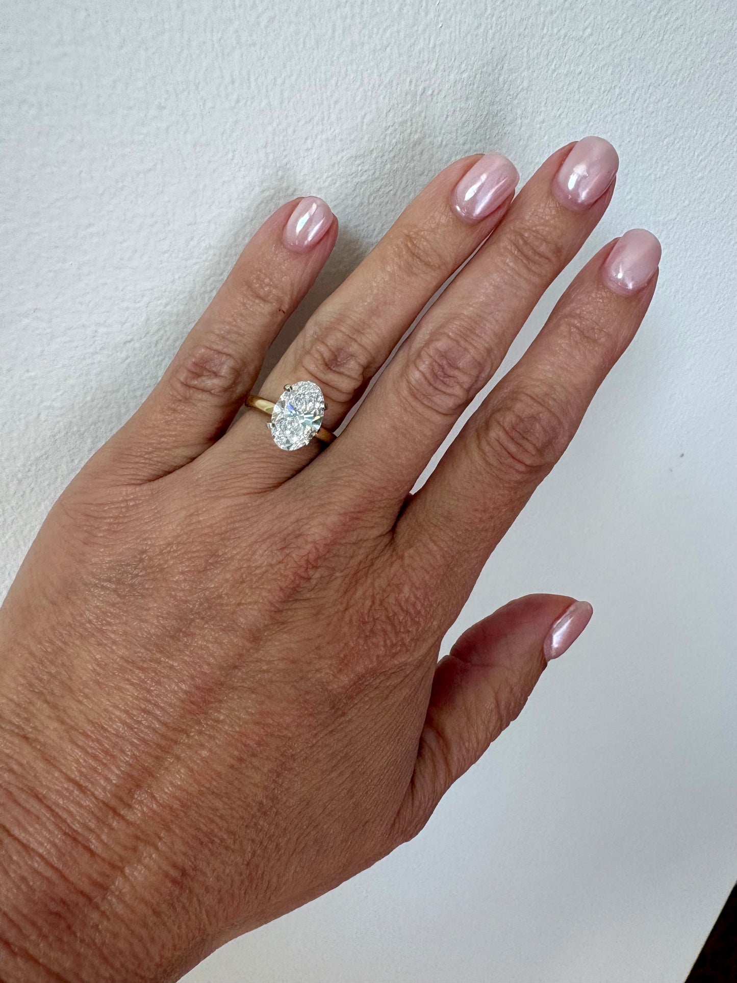 Oval-Cut Lab Grown Diamond 18K Yellow Gold Solitaire Engagement Ring