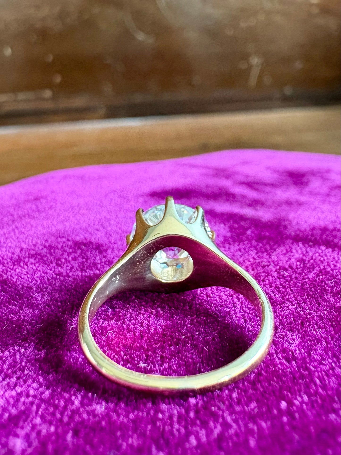 14K Yellow Gold Lab-Grown Euro-Cut Diamond Engagement Ring