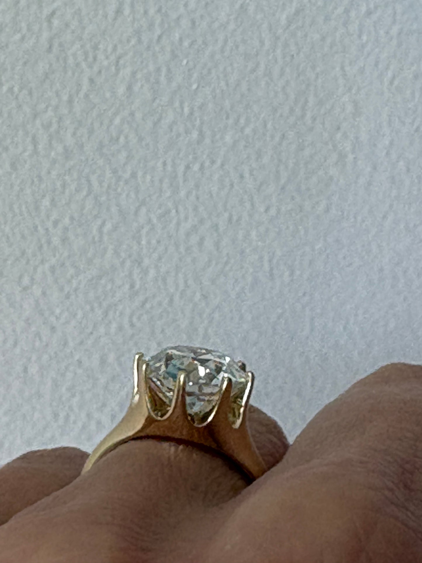 14K Yellow Gold Lab-Grown Euro-Cut Diamond Engagement Ring