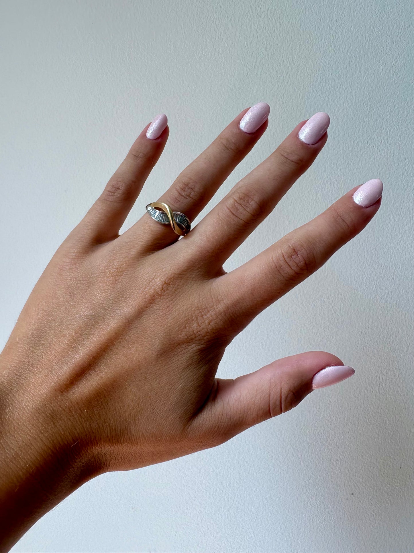 Two-Tone Baguette Diamond 14K Yellow & White Gold Ring