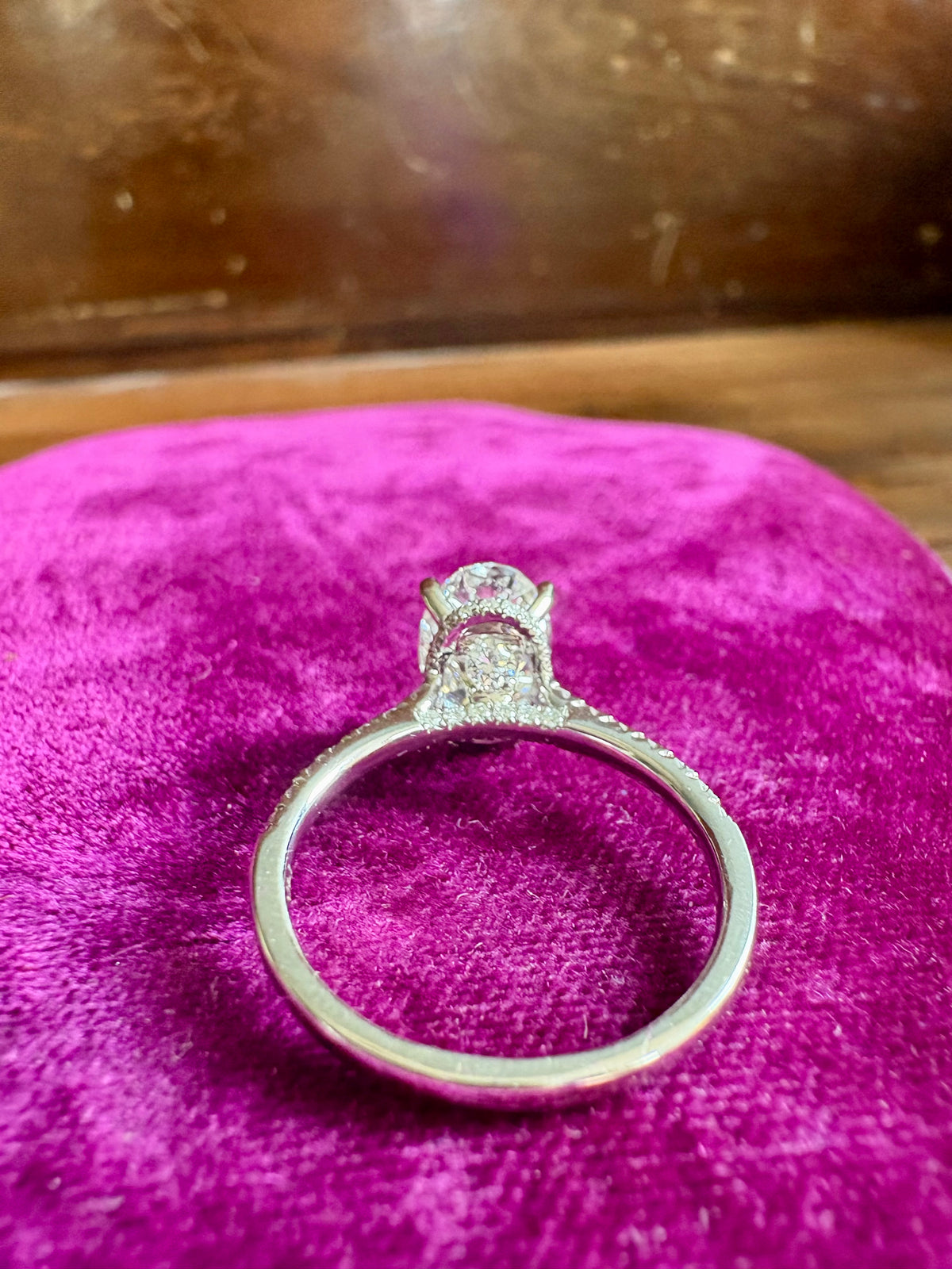 Lab Diamond Oval Hidden Halo 2ct Engagement Ring