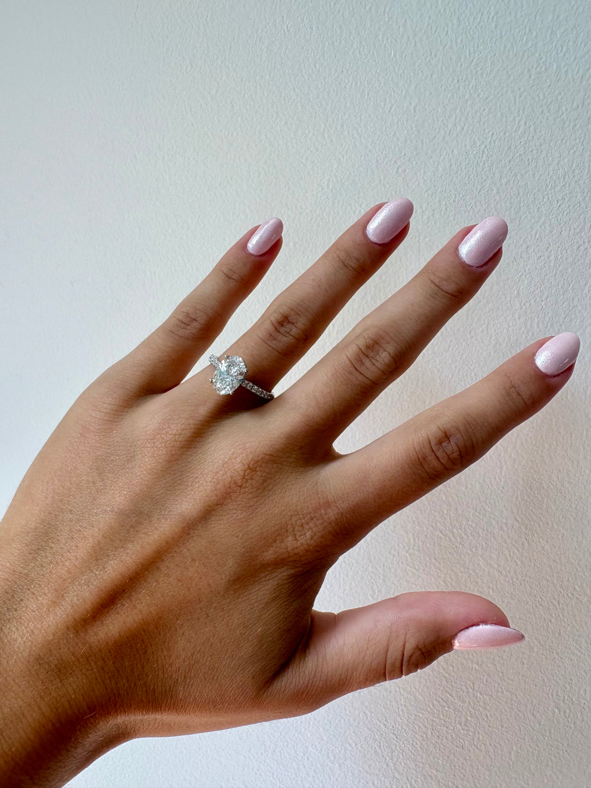 Lab Diamond Oval Hidden Halo 2ct Engagement Ring