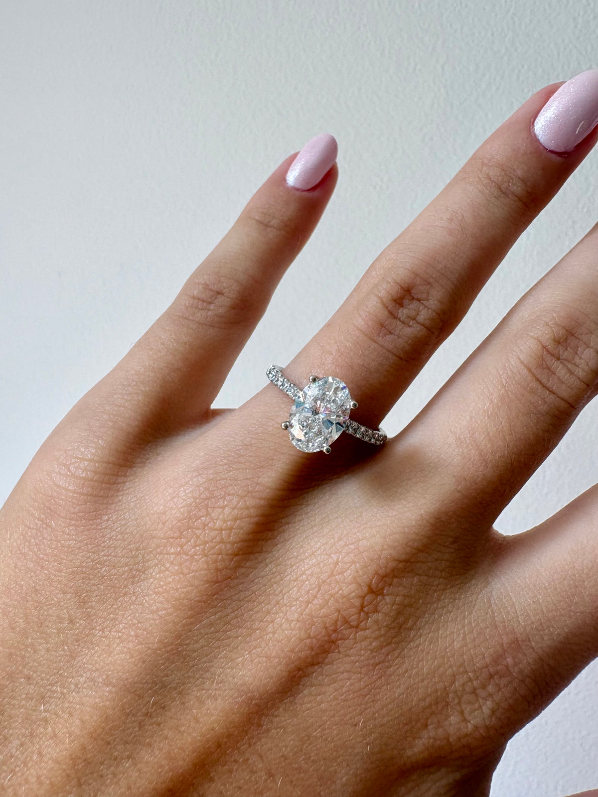 Lab Diamond Oval Hidden Halo 2ct Engagement Ring