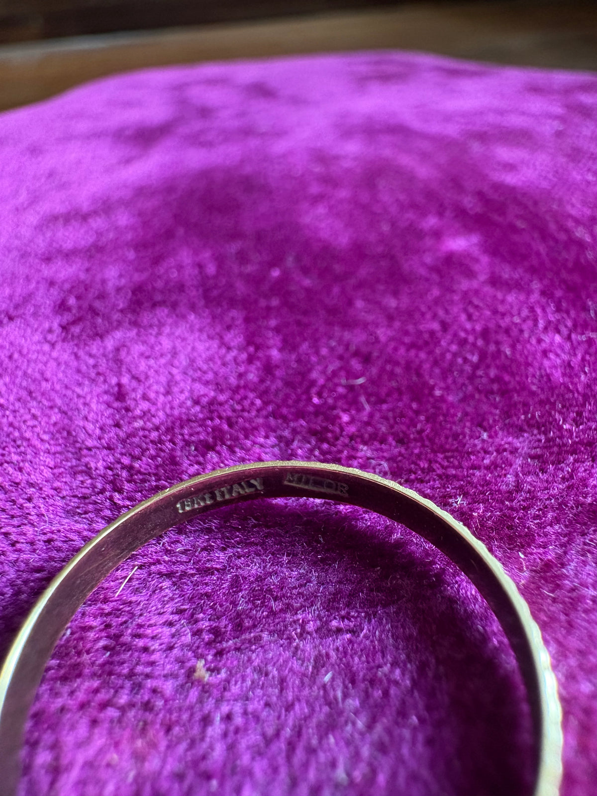 Vintage Milor Italy 18K Yellow Gold Textured Band Ring