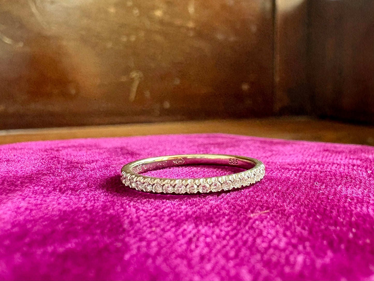 14K Yellow Gold Diamond Eternity Band Ring