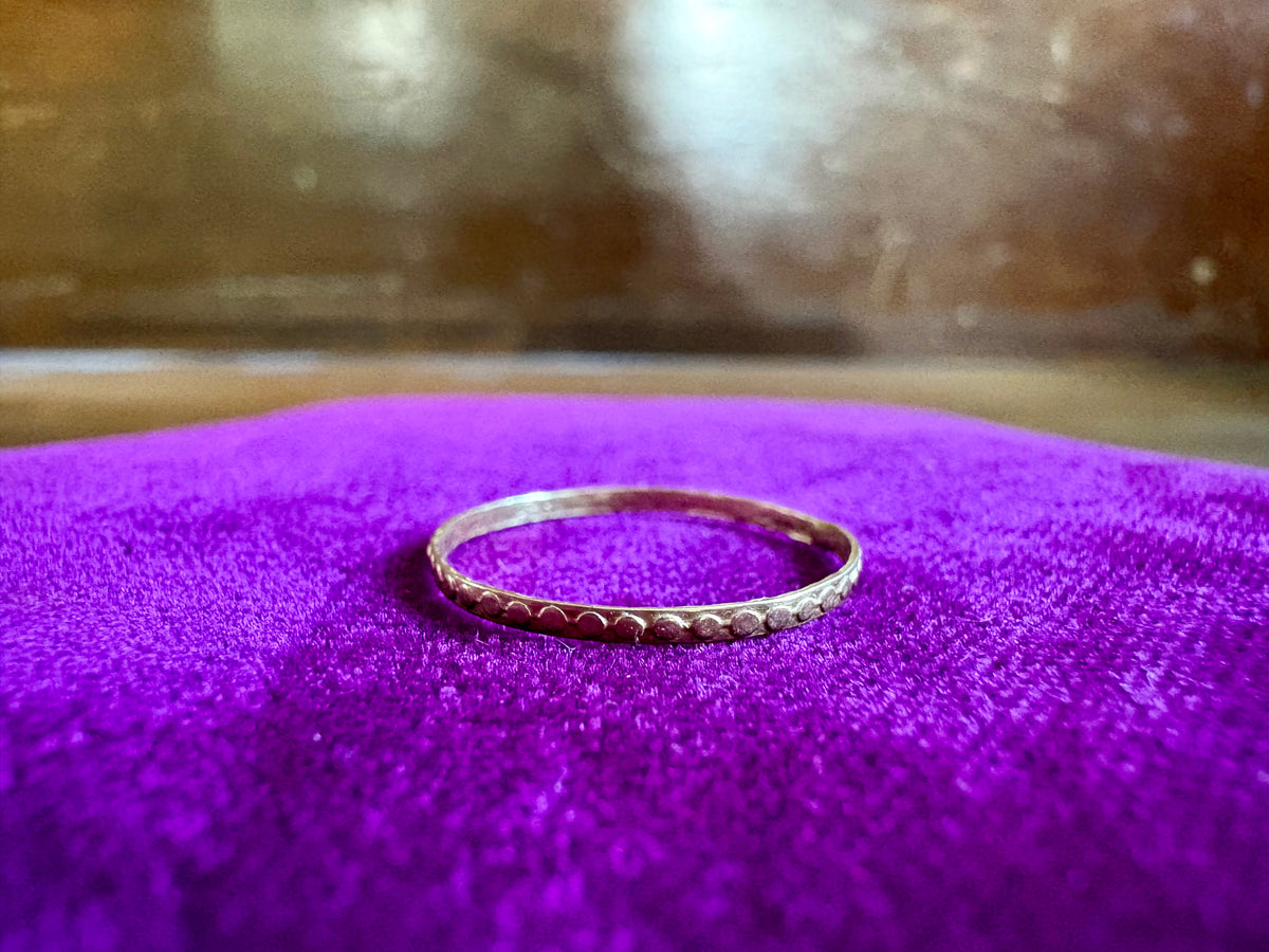 14K Yellow Gold Vintage-Inspired Textured Band Ring