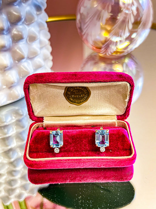 Topaz & Diamond Earrings