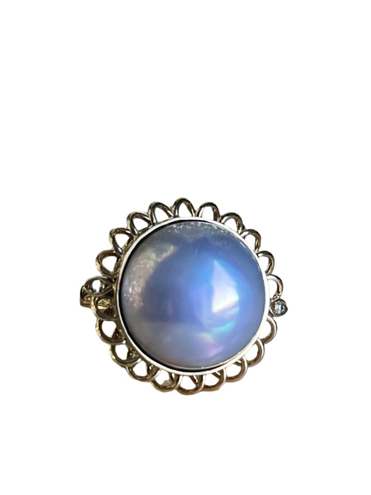 18K Yellow Gold Ring with Mabe Pearl