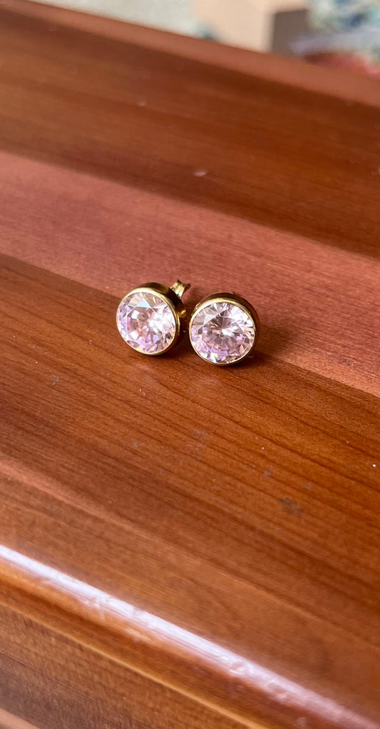 14k Pink Topaz Earrings