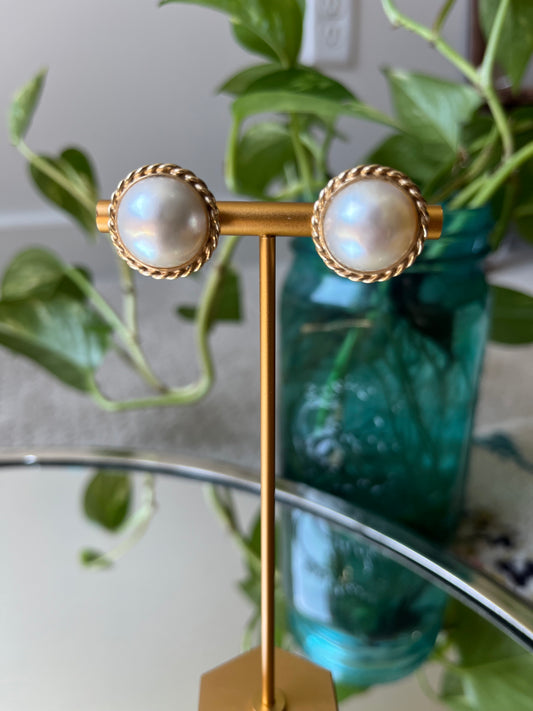 14k Mabe Pearl Earrings