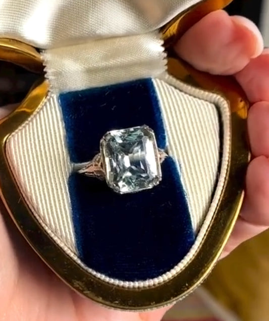 Filigree Aquamarine Ring