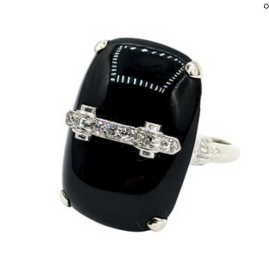 Fancy Onyx and Diamond Ring