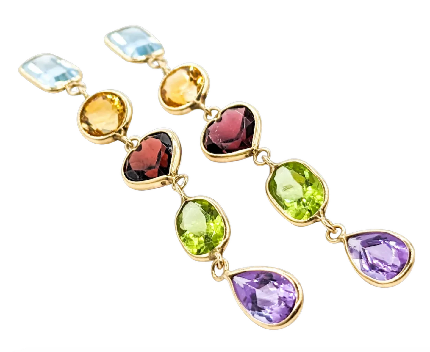 14k Multi Gemstone Earrings